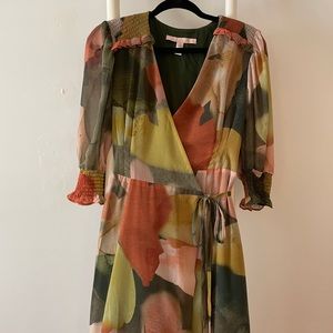 Hutch wrap midi dress size small